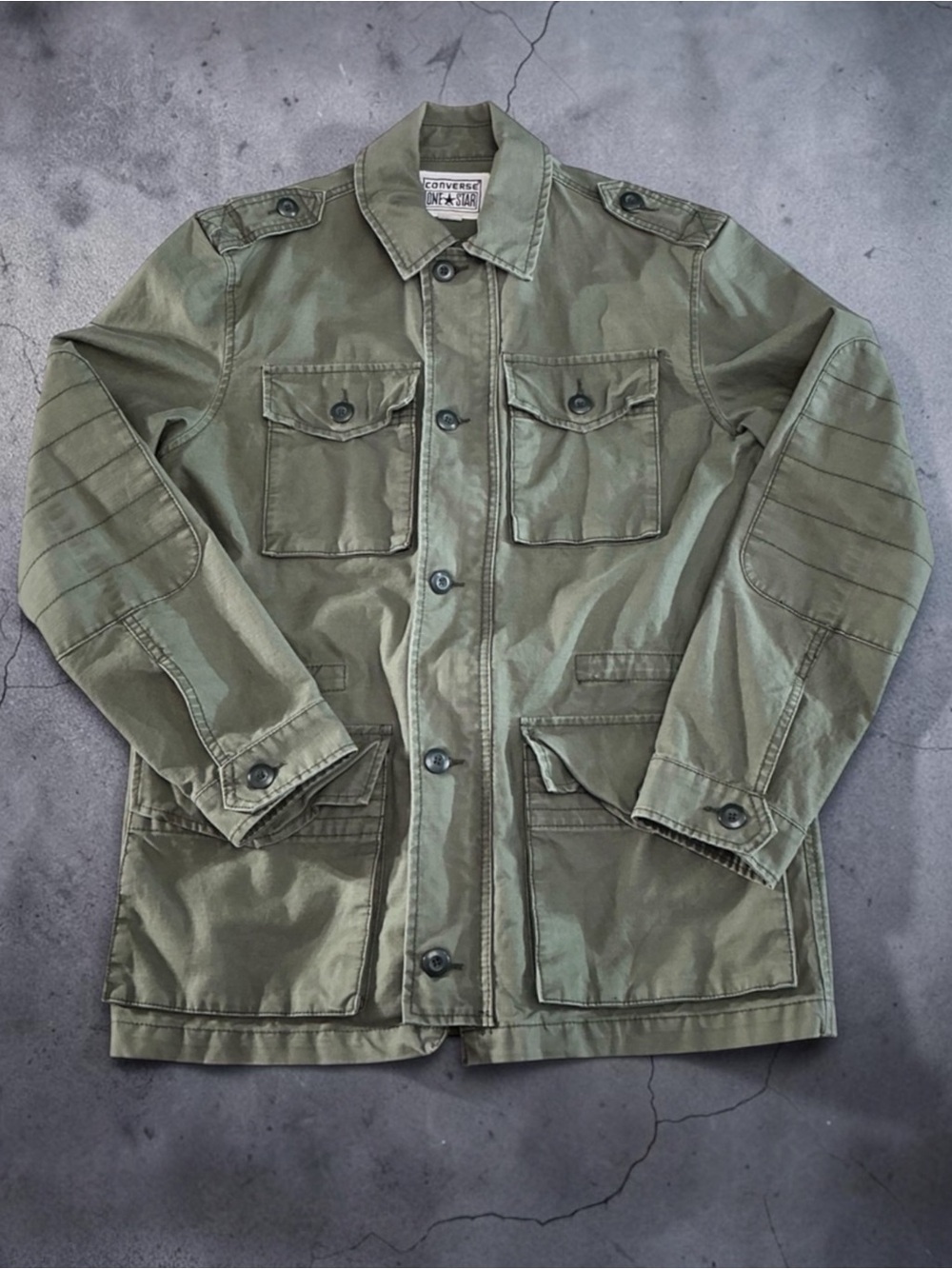 Converse One Star Unisex Military Green Button Front Surplus Field Jacket